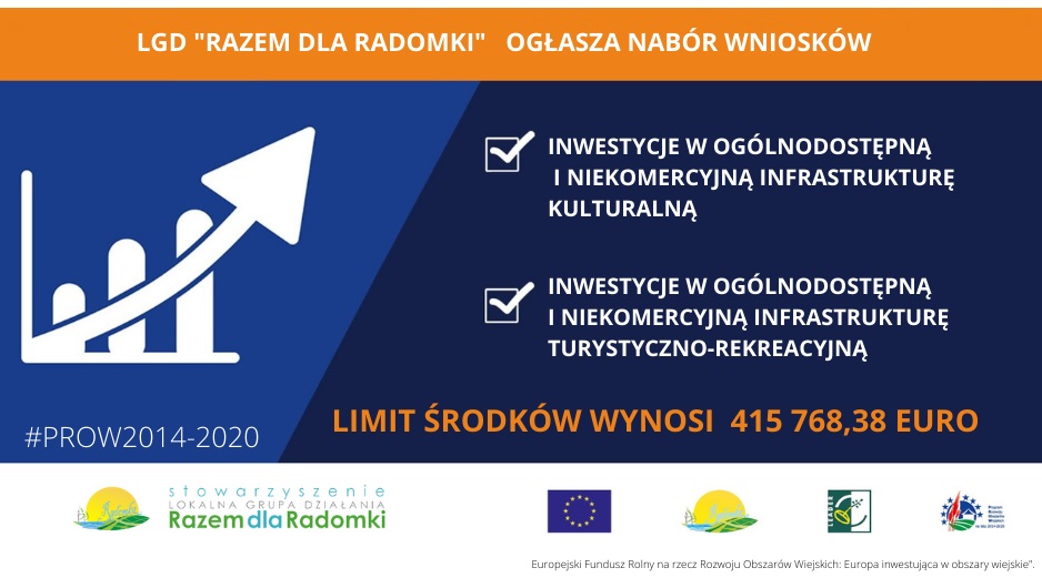 LGD Razem dla Radomki rozpoczęło kolejne konkursy na dofinansowania inwestycji w zakresie infrastruktury.
