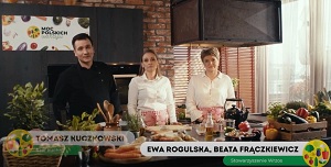 Przedstawicielki Stowarzyszenia Wrzosowisko prezentują przepisy kulinarne w filmie Moc Polskich Warzyw.