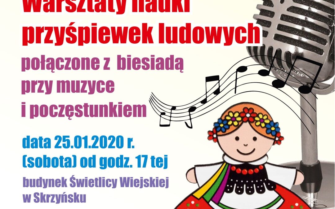 Warsztaty i zabawa przy muzyce ludowej w Skrzyńsku już sobotę.