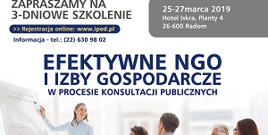 Szkolenie w Radomiu: Efektywne NGO i Izby Gospodarcze w procesie konsultacji publicznych.