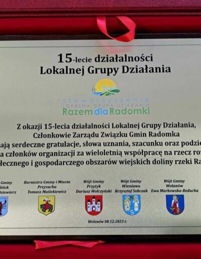 gratulacje zwiazaek gmin radomka